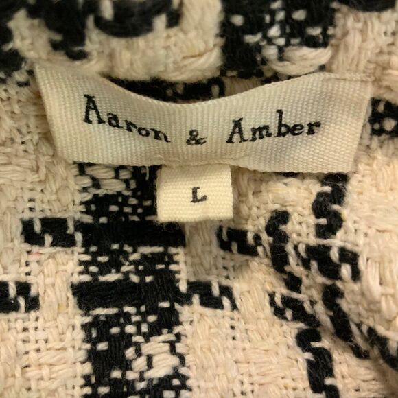 New York & Co Black Ivory Houndstooth Tweed Shaket Blazer Jacket Large - Picture 10 of 11